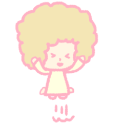 [LINEスタンプ] ゆるふわ女の子アフロちゃん