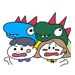 [LINEスタンプ] 恐竜カップル ガブ ペロ