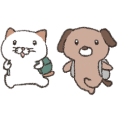 [LINEスタンプ] いぬころにゃんころ おでかけ編