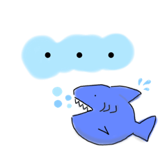 [LINEスタンプ] ぽちゃザメくん