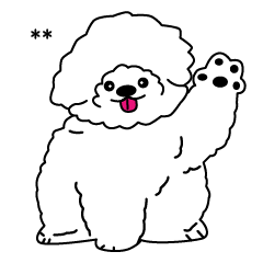 [LINEスタンプ] かわいい白いふわふわの犬の画像（メイン）
