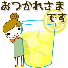 [LINEスタンプ] 気づかいできる女の子 夏編 暑中見舞い等