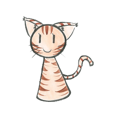 [LINEスタンプ] LINE cat cat cat stripe brown