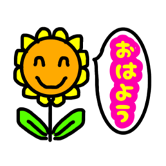 [LINEスタンプ] ひまわりちゃん♡シンプル♡あいさつ