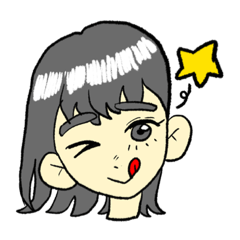 [LINEスタンプ] 表情で語る女の子【文字無し】