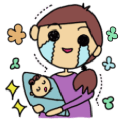 [LINEスタンプ] 赤ちゃん生まれたよ（男の子）