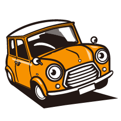 [LINEスタンプ] オレンジ色の小さい車