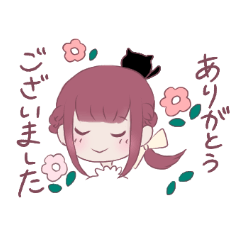 [LINEスタンプ] 可愛い女の子と黒猫ちゃん