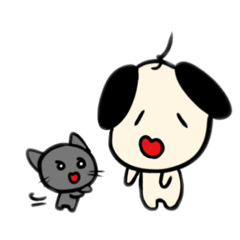 [LINEスタンプ] なかよしいぬねこ