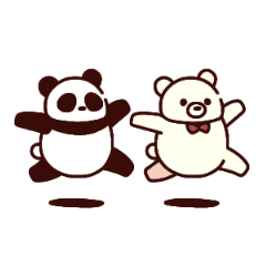 [LINEスタンプ] パンダとシロクマ