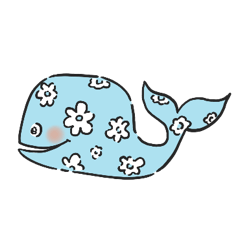 [LINEスタンプ] 花 クジラ