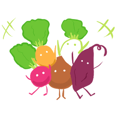 [LINEスタンプ] 足の生えた野菜たち