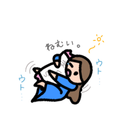 [LINEスタンプ] 毎日使える ワンピ女子(水色)