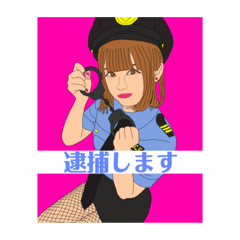 [LINEスタンプ] 婦警コス女子の絵スタンプ