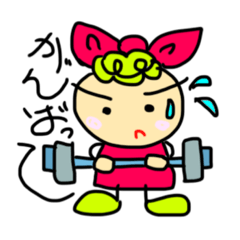 [LINEスタンプ] 赤い服の女の子(日常生活)