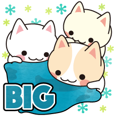 [LINEスタンプ] 毎日文字の大きい三匹猫のBIGスタンプ2021の画像（メイン）