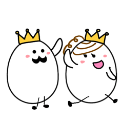 [LINEスタンプ] たまご王と姫