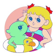 [LINEスタンプ] おにっこ坊やとルミ子ちゃんの画像（メイン）