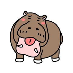 [LINEスタンプ] しあわせの茶色いカバ(new)