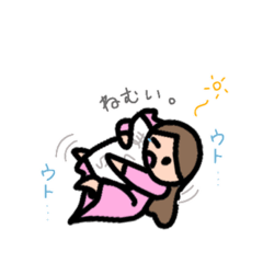 [LINEスタンプ] 毎日使えるワンピ女子(ピンク)