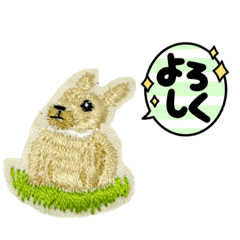 [LINEスタンプ] うさぎの刺繍スタンプ