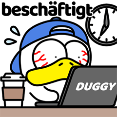 [LINEスタンプ] 可愛いアヒル Duggy 2(ドイツ語)