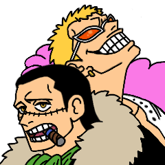 [LINEスタンプ] JigeのONE PIECE クロコ＆ドフィ