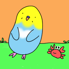 [LINEスタンプ] セキセイインコとカニ 丁寧語スタンプ