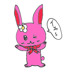 [LINEスタンプ] 桃色のウサギ