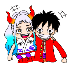 [LINEスタンプ] ONE PIECEヤマトのスタンプときどきルフィ