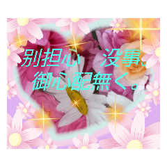 [LINEスタンプ] 中国語 日本語 花