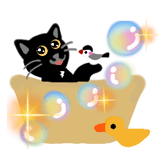 [LINEスタンプ] 黒猫クロクロ