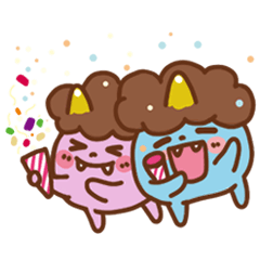 [LINEスタンプ] 赤鬼青鬼の小さな幽霊-会話2