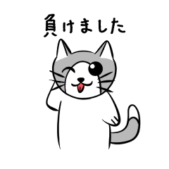 [LINEスタンプ] 白グレー猫