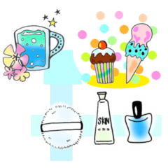 [LINEスタンプ] 夏とコスメとときどきワンコのスタンプ