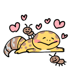 [LINEスタンプ] レオパードゲッコーとコオロギ