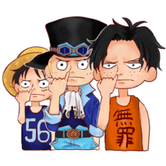 [LINEスタンプ] ともだちと描いたONE PIECE
