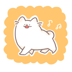 [LINEスタンプ] 白い犬のスタンプやで