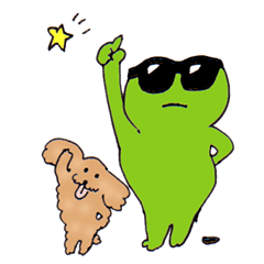 [LINEスタンプ] サングラス蛙TOPPYとチビの会話集第14弾