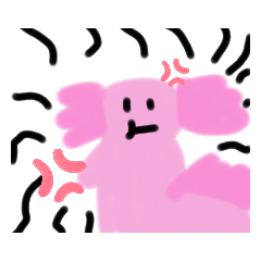 [LINEスタンプ] くびのかくどが変なウーパールーパー