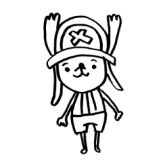 [LINEスタンプ] ONE PIECE チョッパー白黒ゆるスタンプ