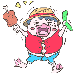 [LINEスタンプ] 「ONE PIECE 」ルフィがかっぱに！？