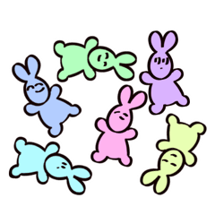 [LINEスタンプ] 躍動感のあるうさぎ