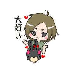 [LINEスタンプ] 濃いめ灰色兎ほの