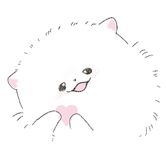 [LINEスタンプ] ポメラニアンのしろ