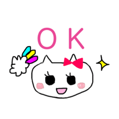 [LINEスタンプ] リボンつけたネコちゃん♡