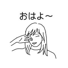 [LINEスタンプ] シンプル日常女性