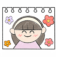 [LINEスタンプ] スケッチブックに描く(女性)