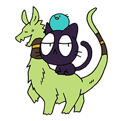 [LINEスタンプ] 黒猫と泣き虫とおっとり