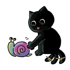 [LINEスタンプ] べろがでちゃってる黒猫スタンプ